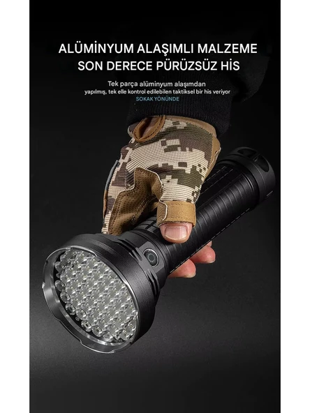İdragon W5203-2 Yüksek Parlak Güçlü LED El Feneri 7500 Lümen 9000MAH Dahili Pil 55 Ledli Lamba ürün görseli 1