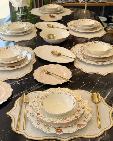 24 Parça 6 Kişilik Porselen Flora Elegance Yemek Takımı ürün görseli 1