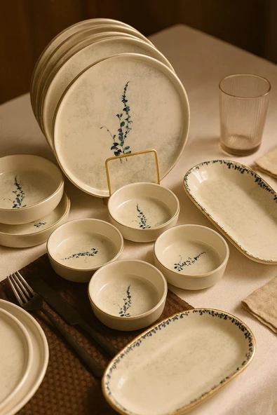 14 Parça Stylish Green Kahvaltı Takımı ürün görseli 1