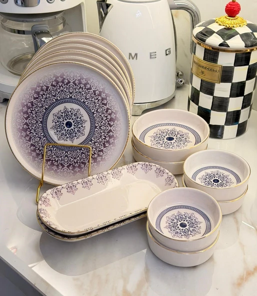 14 Parça Asya Purple Kahvaltı Takımı ürün görseli 1