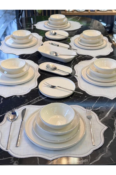 27 Parça Modern Pure Yemek Takımı Platin ürün görseli 1