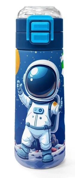 Coral High 500 ml Erkek Çocuk Lacivert Beyaz Astronot Baskılı Çelik Termos Matara - Okul Suluğu ürün görseli 1