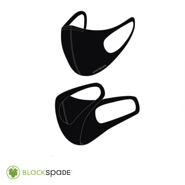 BLACKSPADE Unisex Koruyucu Maske Siyah ürün görseli 1