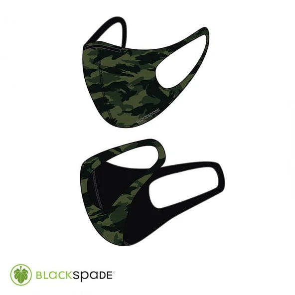 BLACKSPADE Unisex Koruyucu Maske Yeşil Kamo ürün görseli 1