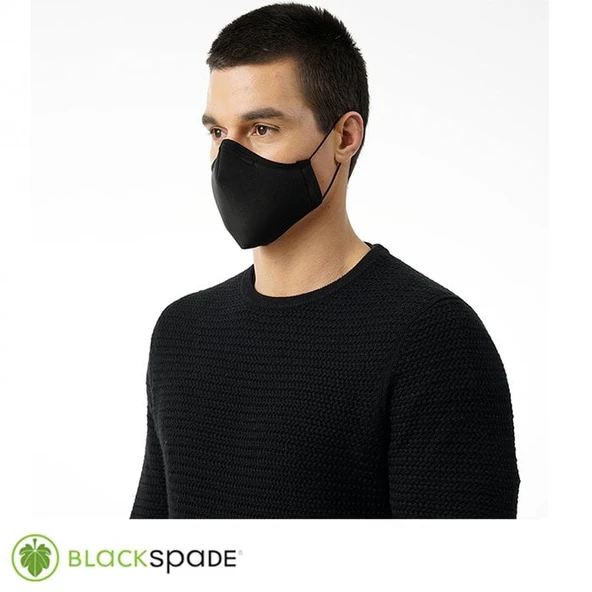 BLACKSPADE Unisex Örme Kumaş Maske Siyah ürün görseli 1
