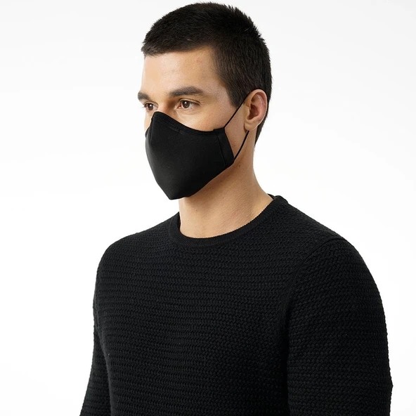 BLACKSPADE Unisex Örme Kumaş Maske Siyah - Resim 2