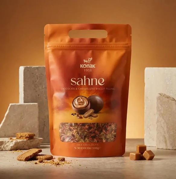 Konak Sahne Karamelize Bisküvili Sütlü Çikolata 500 GR ürün görseli 1