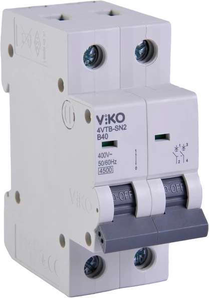 4Vtb-2B40 Otomatik Sigorta 4,5Ka B Tipi 2 Kutup 40A ürün görseli 1