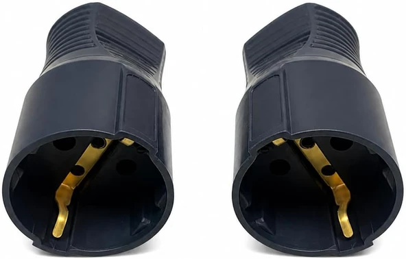 Kauçuk Dişi Priz 2’Li 16A 250V Ts 40 Standartlı Dayanıklı Gövde Elektrik Uzatma Bağlantı Aparatı (Ev, Atölye, Bahçe, Karavan Uyumlu) ürün görseli 1