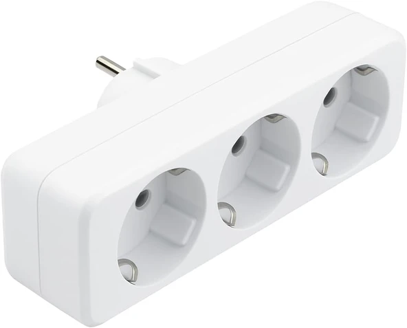 Güncelçarşı Üçlü Golyat Düz Fiş Duvar Tipi Dikey 3'Lü Topraklı Priz 250V 16A 3500W ürün görseli 1
