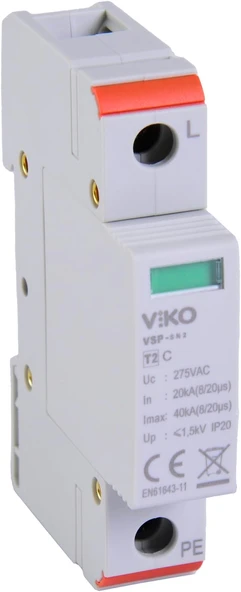 Vsp-1/40/C Modüler Parafadur 40Ka 1Kutup C Tip ürün görseli 1