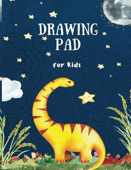 Independently Published Drawing Pad For Kids: Illustrated Dinosaur Cover For Kids, 102 Pages, 8.5" X 11", For Drawing, Doodling, Writing, Sketching & Crayon Coloring, Paperback ürün görseli 1