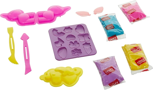 Crafy Oyun Hamur Set Sihirli Unicorn 4X50Gr Parmak Hamurlu 11 Parça ürün görseli 1