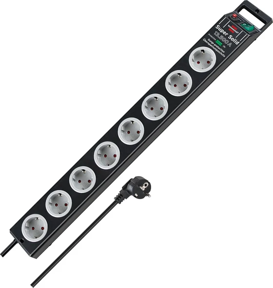 Brennenstuhl Super-Solid Surge Protection 13.500 A 8Li Priz Siyah ürün görseli 1