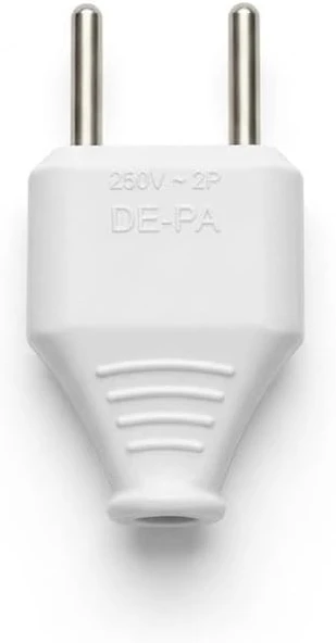Depa L Tipi Beyaz Fiş Erkek – 5 Adet Ekonomik Paket – Monofaze Topraksız Fiş – Pratik Montajlı Elektrik Fişi (5’Li Set) ürün görseli 1