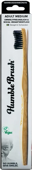 The Humble Co. - Humble Brush Bambu Fırçası Siyah | Orta Kıllar | Biyobozunur, Çevre Dostu, Günlük Ağız Bakımınız Için Vegan, Hekimi (1 Paket) ürün görseli 1