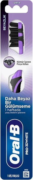 Pro-3Dwhite Kömürlü Beyazlık Fırçası, Orta Sertlik ürün görseli 1