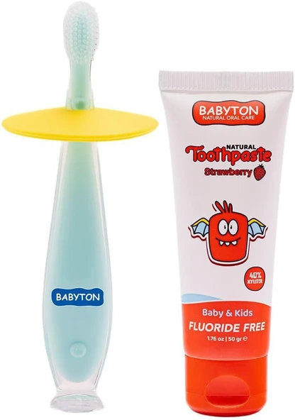 Babyton Doğal Macunu Çilek - Silikon Fırçası ürün görseli 1