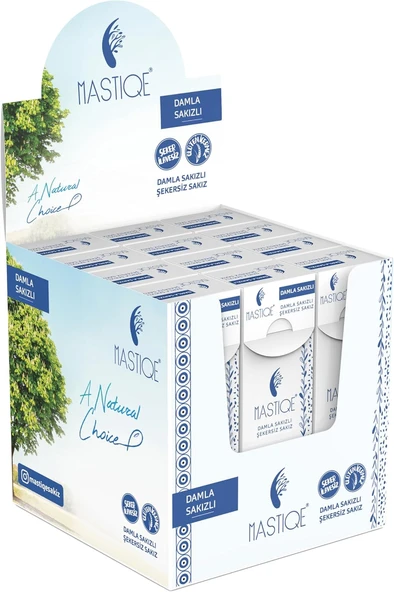 Mastiqe Doğal Aromalı Damla Sakızlı Şekersiz Sakız 20 Grx 12 Adet (Sade) ürün görseli 1