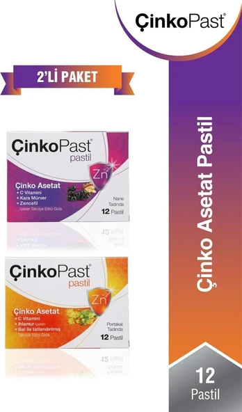 Çinkopast Pastil, Portakallı Nane, 2'Li Paket, 24 Pastil ürün görseli 1