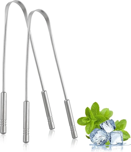 Yetişkinler Için Dil Kazıyıcı (2'Li Paket),%100 Bakır, Dil Temizleyici, Kullanımı Kolay, Dil Temizleyici, Ağız Bakımı Hijyen Için (%100 Paslanmaz Çelik) ürün görseli 1