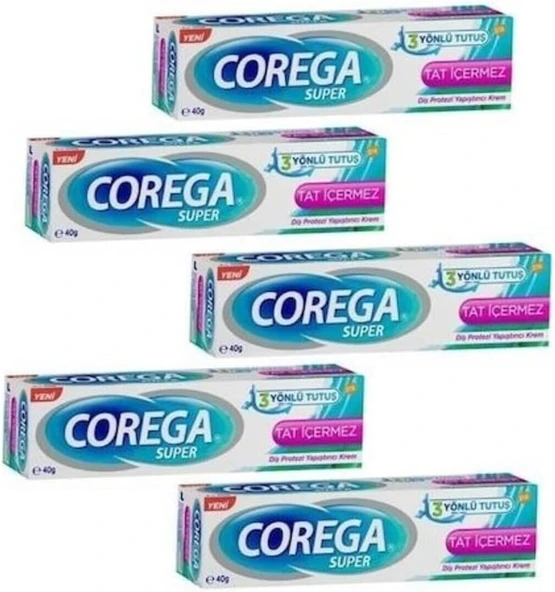 Corega Süper Protezi Yapıştırıcı Tat Içermez 40 Gr 5 Kutu ürün görseli 1