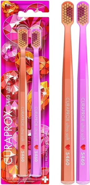 Curaprox Cs 5460 Duo Love Edition 2026 Fırçası Seti I 2 Yumuşak Fırça, 5460 Curen Filamentli, Nazik Plak Çıkarma Için, Daha Eti Dişlere Teşvik Ediyor. ürün görseli 1
