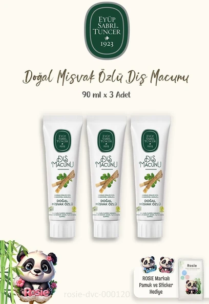 3 Adet Macunu Misvak Özlü 90 Ml Rosie Pamuk ürün görseli 1