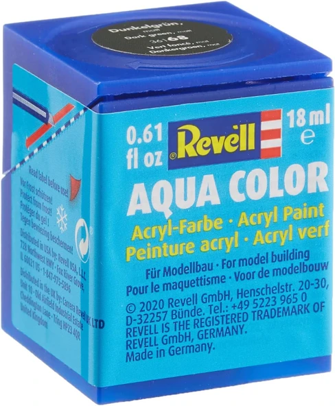 Revell - Su Bazlı Maket Boyası Koyu Yeşil Mat Raf Ml (36168) ürün görseli 1