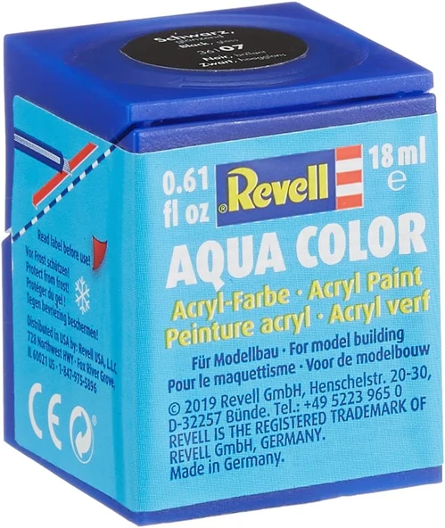 Revell - Su Bazlı Maket Boyası Siyah Parlak Ml (36107) ürün görseli 1