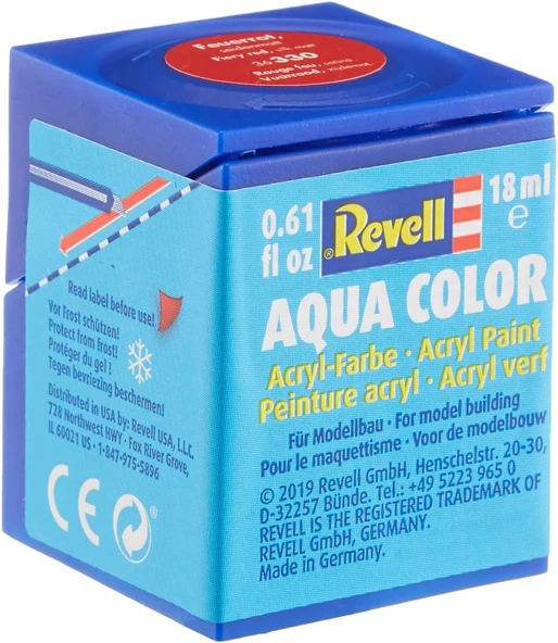 Revell Aqua Color Su Bazlı Maket Boyası Yarı Parlak - Ateş Kırmızısı 18Ml-36330 ürün görseli 1