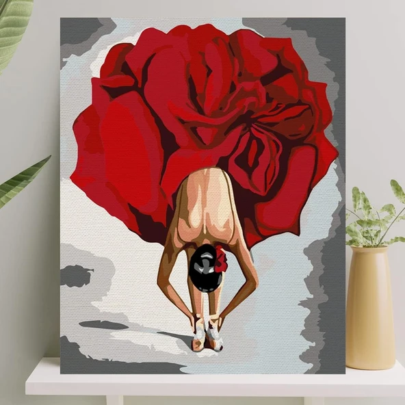 Palmiye Hobi Sanat Sayılarla Boyama Tuval Seti Fırça Boya Dahil (Çıtalı) 40X50 Cm - Bale ürün görseli 1
