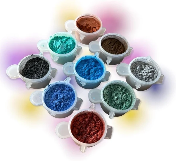 9 Adet Boyası Reçine Toz Pigment Seti Şeffaf Reçine Pigment Set ürün görseli 1