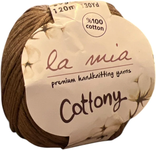 La Mia Cottony El Örgüsü İpi,%100 Pamuk, 50 Gr / 120 Mt, Kahverengi ürün görseli 1