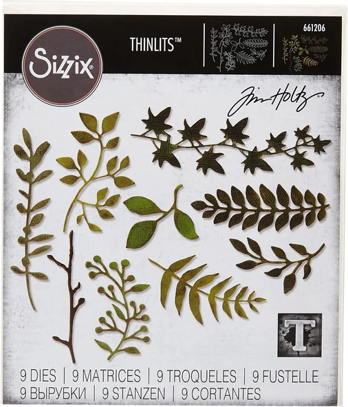 Sizzix Yapraklı Dal, Çelik, Zweig Mit Blättern, 10.8Cm X 3.8Cm - 3.8Cm X 3.2Cm ürün görseli 1