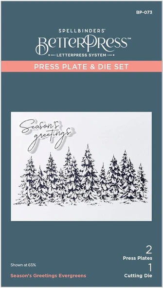 Spellbinders Season'S Greetings Evergreens Pres Plakası, Metal ürün görseli 1