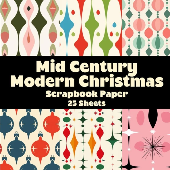Mid Century Christmas Scrapbook Paper Pad: Double Sided Sheets For Projects And Junk Journals ürün görseli 1