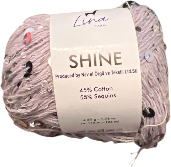 Lina Yarn Shine İplik, Gri, 45% Pamuk 55% Pul, 50G, 115M ürün görseli 1