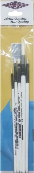 5'Li Karışık Sentetik Akrilik Fırça Seti, Yağlı Boya Için, 2.5Mm Genişlik, 15Cm Sap Uzunluğu, 6 Parça, Standart Boy ürün görseli 1