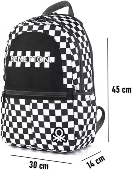 United Colors Of Erkek Çocuk Sırt Çanta Bnt-03780 Siyah Beyaz Std ürün görseli 1