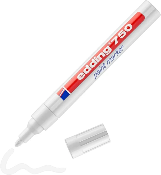 Edding 750 Tam Örtücü Boya Kalemi - Beyaz - 1 Kalem - Yuvarlak Uçlu 2-4 Mm ürün görseli 1