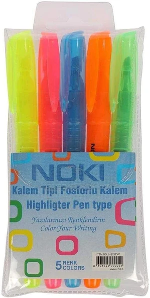 Noki Kalem Tipi Fosforlu Kalem 5 Renk (91875Pvc) ürün görseli 1