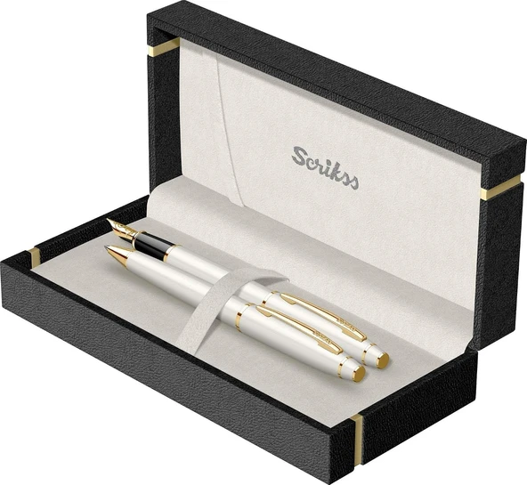 Scrikss Noble 35 Dolma Kalemtükenmez Kalem Takım Inci Beyazı ürün görseli 1