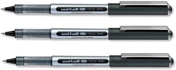 Uni-Ball 3 X Uni Ball-Ub150 Eye Dönerbaşlı Kalem, Mikro 0,5 Mm Uç, 0,3 Mm Genişliği, Siyah Mürekkep ürün görseli 1