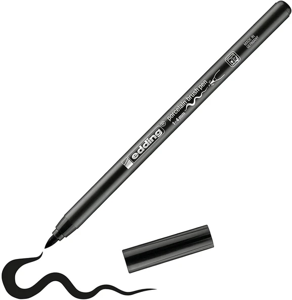 Edding 4200 Fırça Uçlu Porselen Kalemi - Siyah - 1 Kalem - Fırça Ucu 1-4 Mm ürün görseli 1