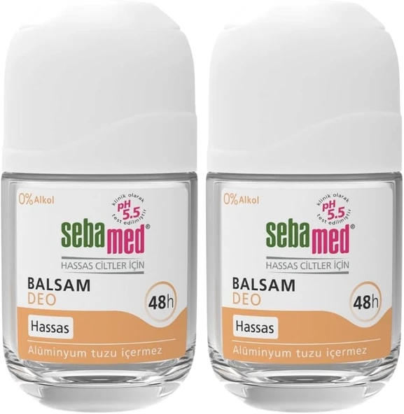 Hassas Ciltlere Özel 48 Saat Etkili Kadın Erkek Balsam Roll-On Deodorant 50Ml Set - 2 Adet ürün görseli 1