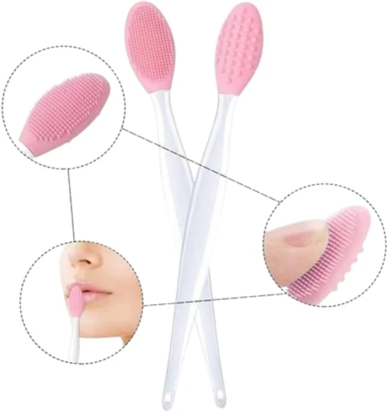 2 Adet Dudak Fırçası Peeling Etkili Gözenek Siyah Nokta Temizleyici Akne Çift Yönl ürün görseli 1