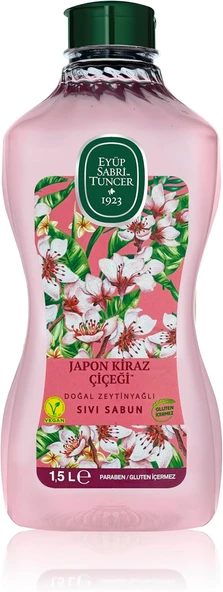 Doğal Zeytinyağlı Sıvı Sabun Japon Kiraz Çiçeği 1,5 L Pet Şişe (1 X 1500 Ml) ürün görseli 1