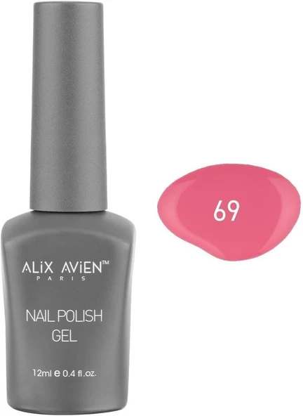 Alix Avien Koyu Bej Pembe Kalıcı Oje 69-Yoğun Renk Veren Jel Oje 12 Ml-Nail Uv Gel Polish 69 ürün görseli 1