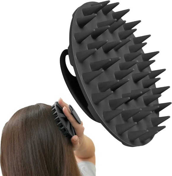 Innerneed Saç Derisi Bakımı Masaj Şampuanı Fırçası, Islak Kuru Manuel Kafa Scrubber Saç Yıkama, Yumuşak Silikon Kıllar, Saç Büyümesi Için, Kepek Giderme, Tüm Saç Tipleri Için Rahat (Siyah) ürün görseli 1